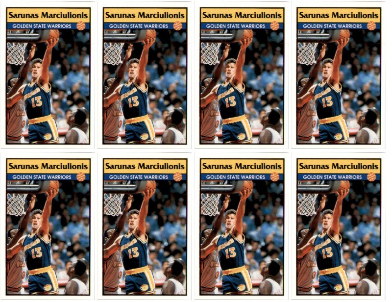 (8) 1992 Panini Stickers #24 Sarunas Marciulionis Warriors Card Lot