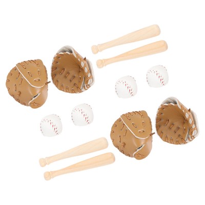  4 Sets Puppenhaus Baseball Sportliche Miniaturen DIY-Versorgung Kind