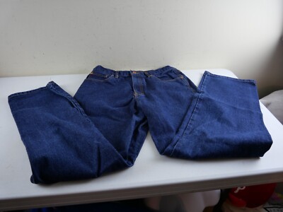 PERRY ELLIS 'AMERICA' 100% Cotton Men's 33x32 Blue Denim Carpenter Jeans  NEW