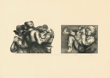 Karl Georg Hirsch - Lipmann's body - wood engraving - 1977