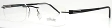 SILHOUETTE 5393 58 6059 5369 Black Mens Rectangle Rimless Eyeglasses 52-19-145