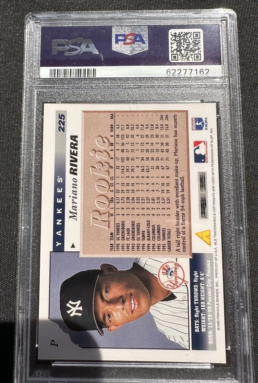 1996 Score - Mariano Rivera #225 Rookie PSA 10 view 2