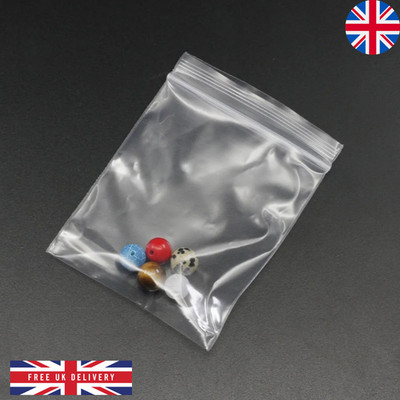 Klare Verschlussbeutel klein Kunststoff Druckverschluss Schmuck Handwerk lebensmittelecht Aufbewahrung UK