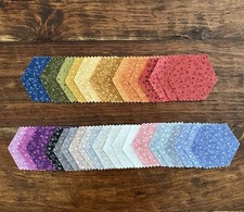 40 Pc Precut 1" Finished Hexagons 3/8 Seam Allowance Riley Blake "Floret"