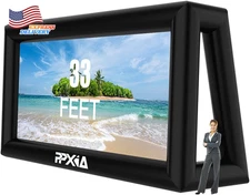 Blow up Projector Screen Outdoor 33Ft Supports Front and Rear Projection