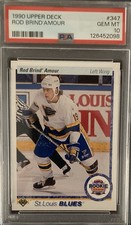 Rod Brind’Amour 1990 Upper Deck #347 RC PSA 10 St Louis Blues Future HOF Pop 52