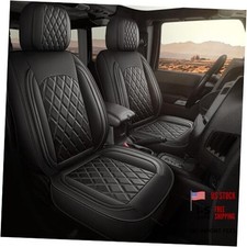 Front Tacoma Seat Covers, 2PCS Faux Leather 2PCS Front  2005-2015 Tacoma  Black