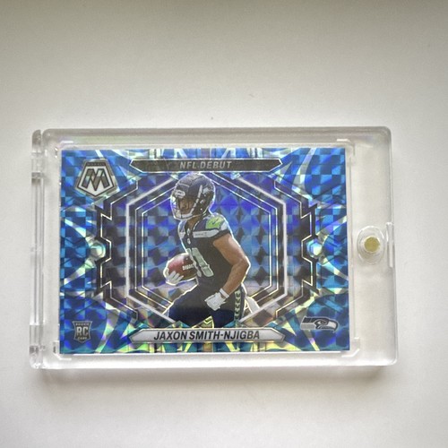 Jaxon Smith Njigba [Reactive Blue] #ND-12 2023 Panini Mosaic NFL Debut card