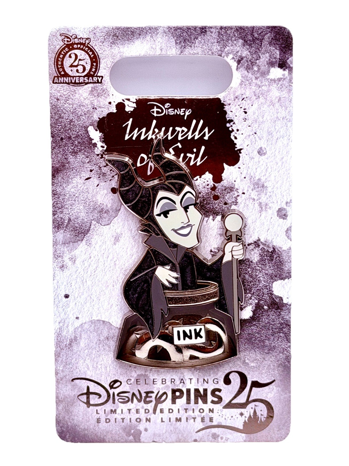 Disney Villains Inkwells of Evil Series Pin 2025 Maleficent Sleeping Beauty LE