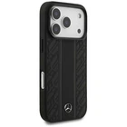 Mercedes Leather Laurel Leaves Stripes MagSafe Case for iPhone 17 Pro 6.3" Black