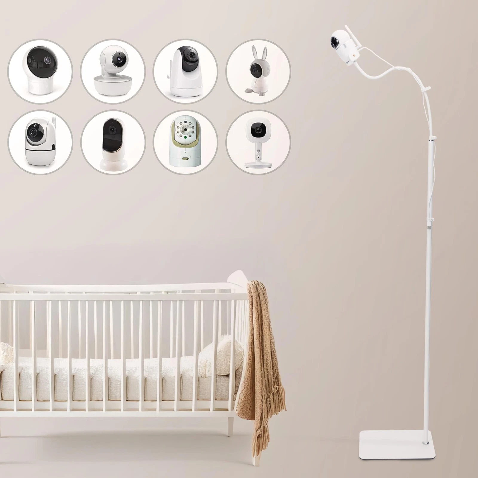 goozie Baby Monitor Floor Stand Holder, Baby Monitor Stand Compatible with
