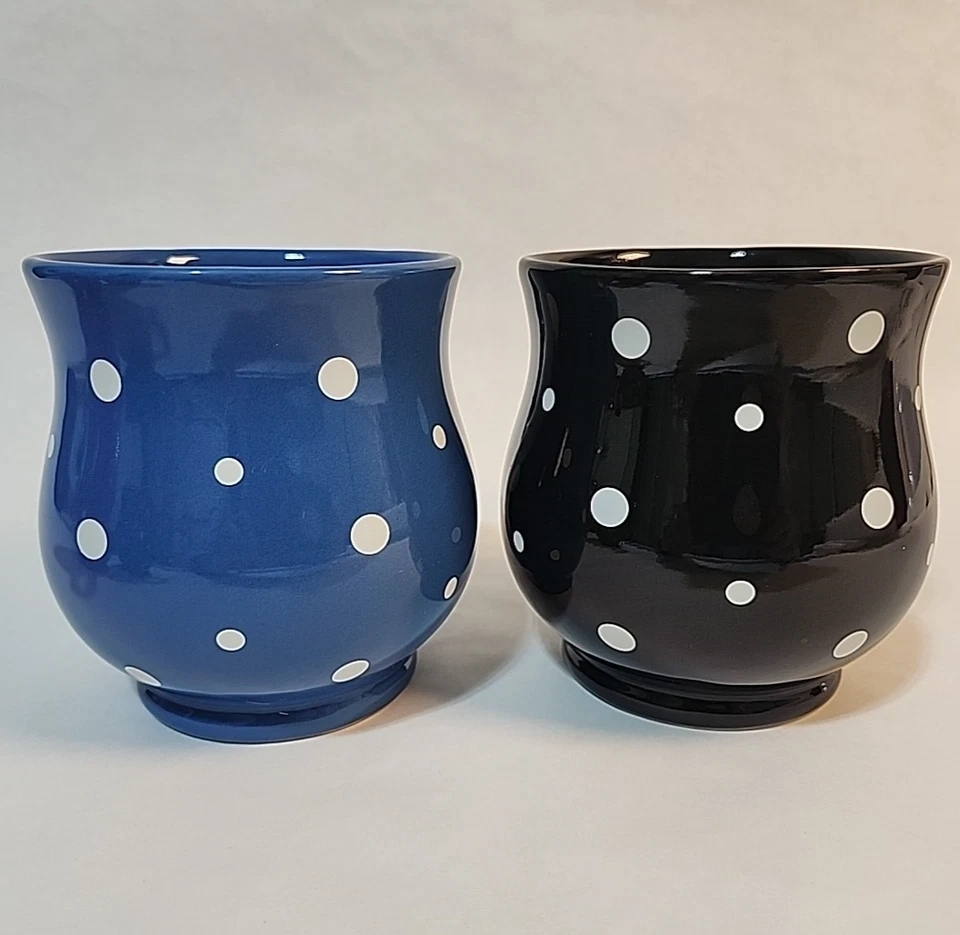 Temp-tations Mugs by Tara - Polka Dot - Red Green Blue Black 16 oz Set Of 4 EUC - Image 3 of 4