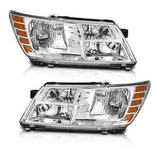 for 2009-2020 OE Replacement Clear Lens I Chrome Housing I Amber Reflector