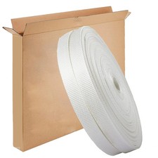 Woven Cord Strapping Roll 3/4" x 330', 2400 lbs Break Strength, White Poly Cord