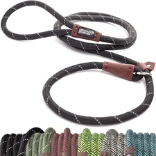 Extremely Durable Dog Rope Leash, Premium Quality Training Slip Lead, Reflective