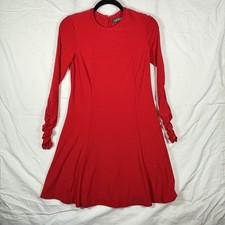 Woman's Lauren Ralph Lauren Red Long Sleeve Cocktail Party Classy Dress Size 2