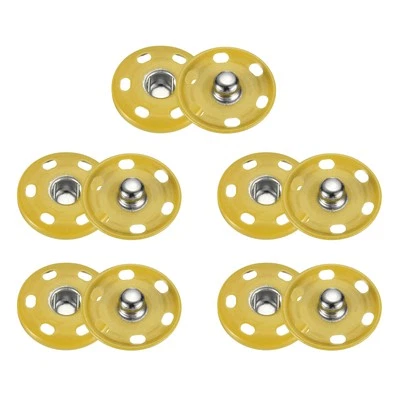 5er-Set Aufnäh-Druckknöpfe 25mm für Geldbörse Handtasche Kleidung, Gelb - Bild 1 von 4