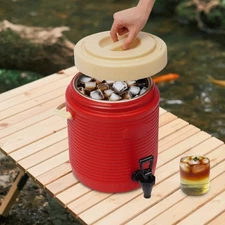 9L Large Red Insulated Beverage Dispenser Hot and Cold Drink Dispenser