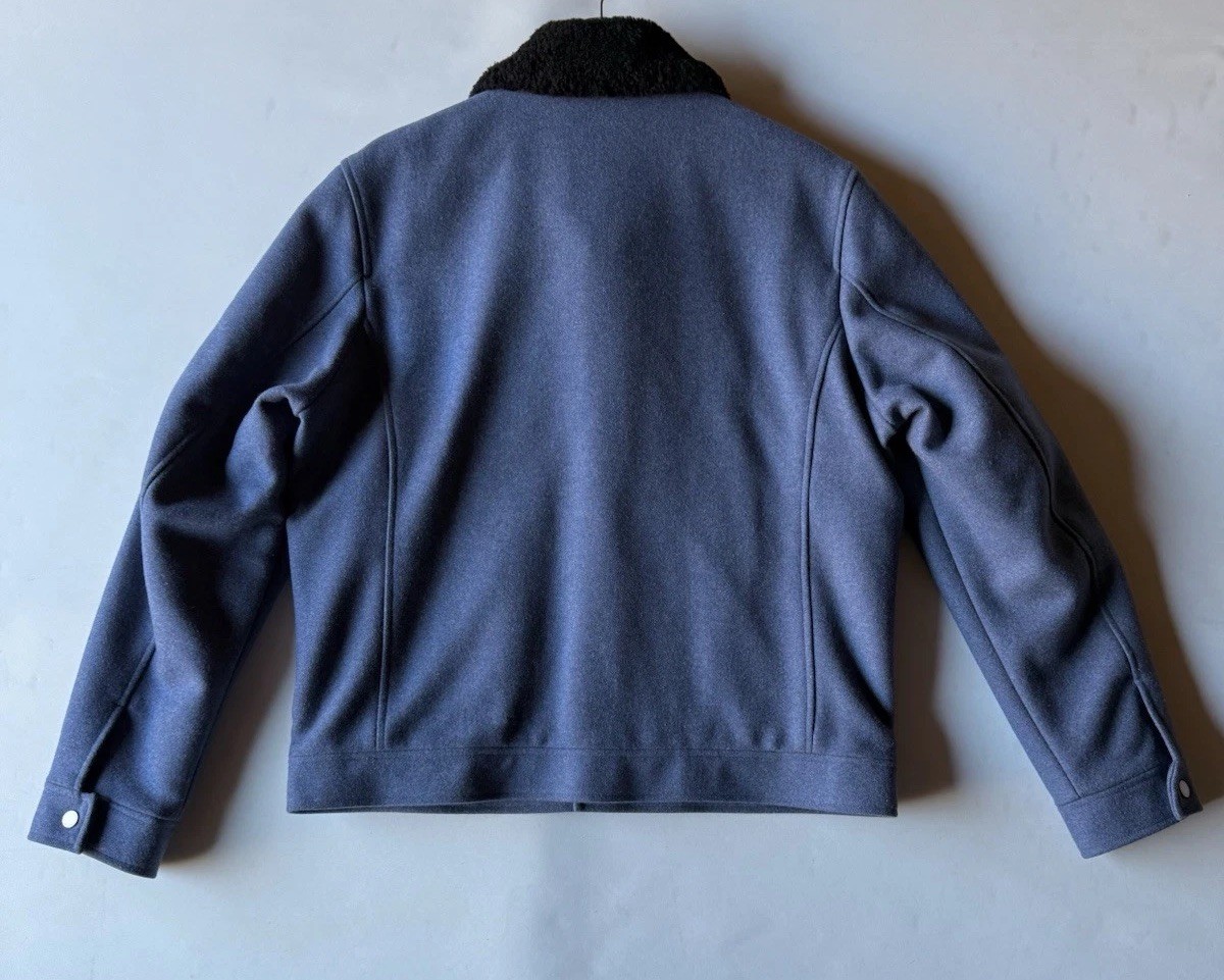 Hardy Amies Bomber Jacket Men 44 Wool Blend Sheep Skin Trim New image 2