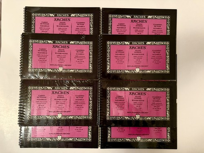 #ad LOT OF 8 ARCHES 6 X 10 Travel Journal HOT amp; COLD PRESSED Watercolor Paper *NEW $85.00