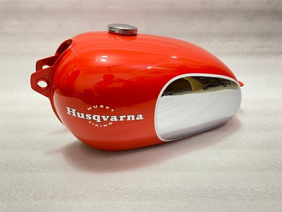 #ad Husqvarna Husky 400 Cross Chrome amp; Bright Red Painted Petrol Tank 1970 Model $270.00