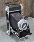 Vintage Roamer II Folding Bellows Camera 620 Roll Film 6X9 Camera & Leather Case