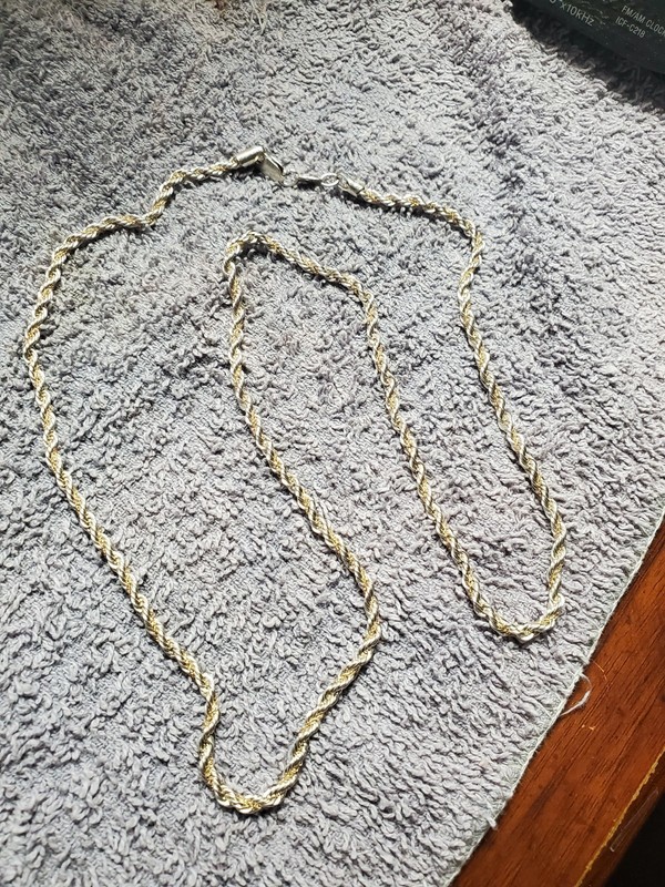 Michael Anthony (Ma) Sterling Silver and 14K Gold Twisted Rope 24” Necklace
