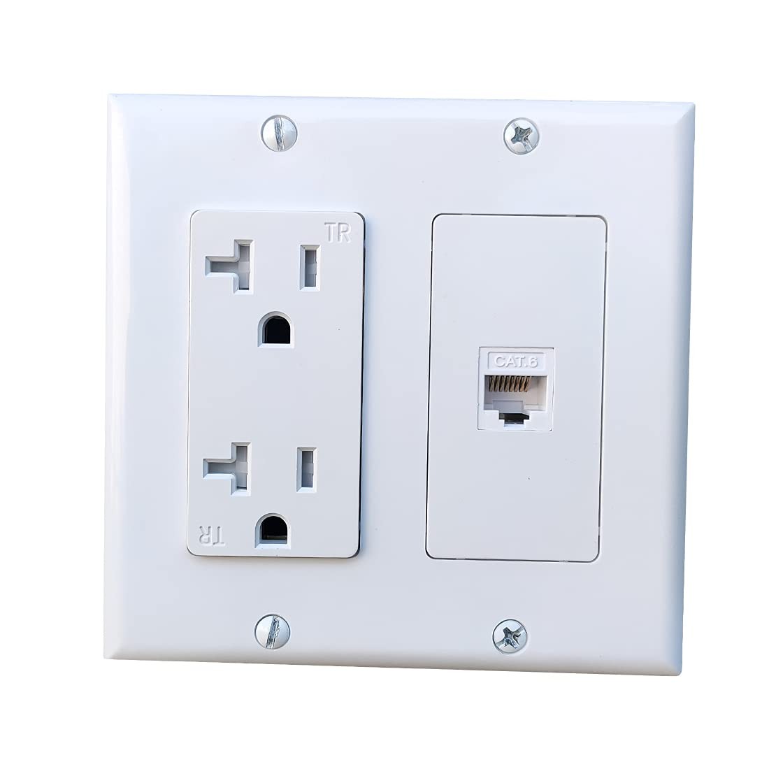 Two Socket Outlets Boplat 2 Gang Power Outlet with CAT6 Ethernet | eBay