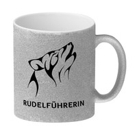 RudelfüHrerin Wolf Glitzer-Kaffeebecher Mit Heulender Wolf Motiv