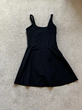 Spanx Get Moving Square Neck Tank Dress 30.5” Black Size Small