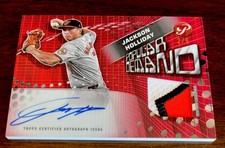 Jackson Holliday 2025 Topps Pristine Popular Demand Patch Auto RED #2/5 Orioles