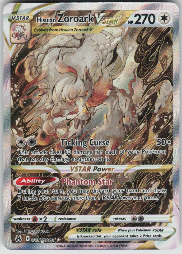 Pokemon Hisuian Zoroark VSTAR Ultra Rare Crown Zenith Galarian Gallery GG56/GG70