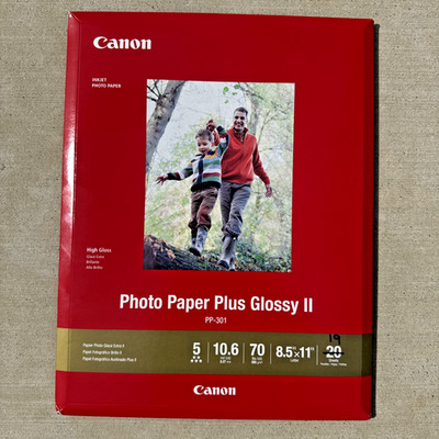 Canon PP-301 Photo Paper Plus Glossy II 8.5x11 Inkjet Paper 19 Sheets Open Box