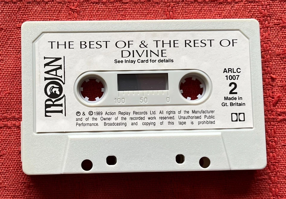 DIVINE - RARE CASSETTE TAPE WITH PAPER LABELS - THE BEST OF & THE REST OF DIVINE - Image 3 of 4