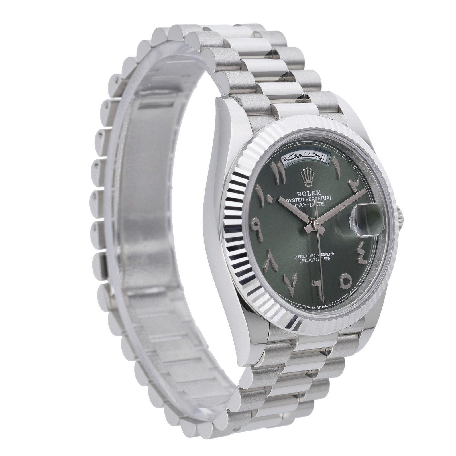Rolex Day-Date 40 228236 with 40mm Platinum case and Green dial. Excellent co... image 4