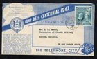 Canada #274, 1947 4¢ Alexander Bell, Brantford Ruddy Freeborn Co cachet FDC