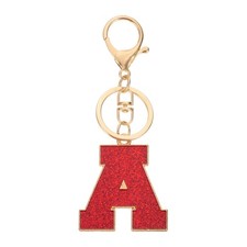 Initial Letter Keychain, A-Z Alphabet Keyring Letter A Metal Key Chain, Red
