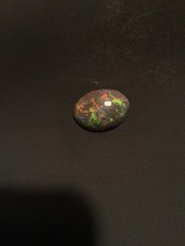 Solid Australian Black Opal 7.75ct Red Green Blue Fire Natural  Stable 30 Years