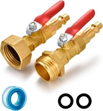 RV Winterize Blowout Adapter with 1/4" Quick Connect Plug and 3/4" Garden Water