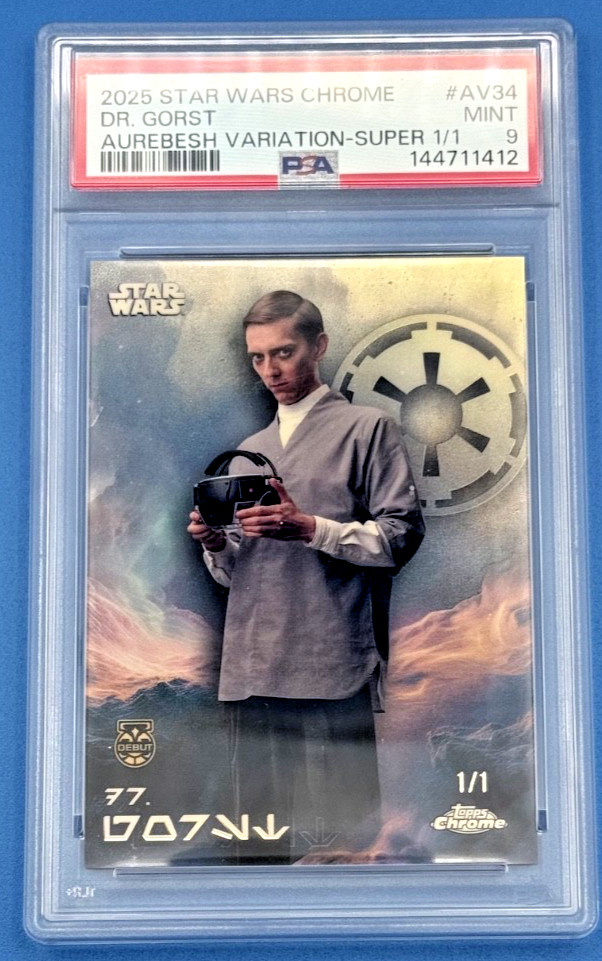 2025 Topps Star Wars Chrome Dr. Gorst AUREBESH SUPERFRACTOR 1/1 PSA 9 🔥 Debut