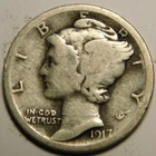 1917 S Mercury Dime MMS-001  Actual Coin Pictured- Not Cleaned"
