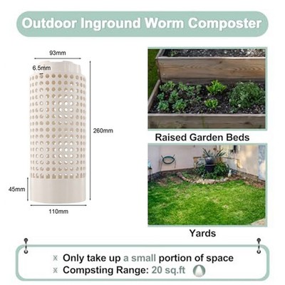Für Garten Komposter mit platzsparendem PVC-Rohr und Schraubdeckelverschluss