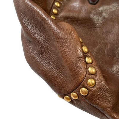 Miu Miu Archive Studs Hand Bag Tote Bag Leather Brown Used 9254 | eBay