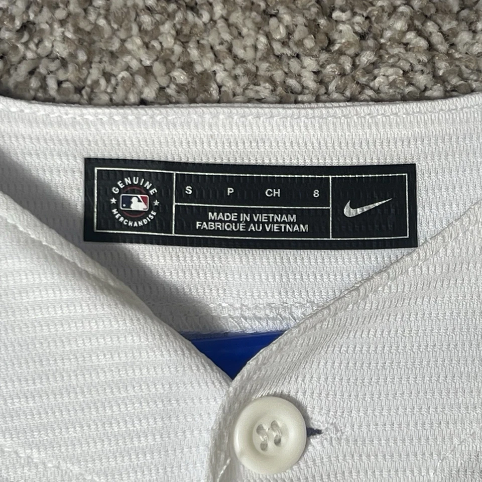 Camiseta Nike Miami Marlins Juvenil Pequeña 8 Logo Oro Blanco MLB All Star Game 2021 Foto 3 de 4