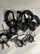 AS IS Vntg Production Intercom Headset 5 Lot One Ear Microphone XLR Female TV