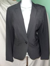 LKNW Ann Taylor Women's Black Blazer jacket collared V neck single button 10