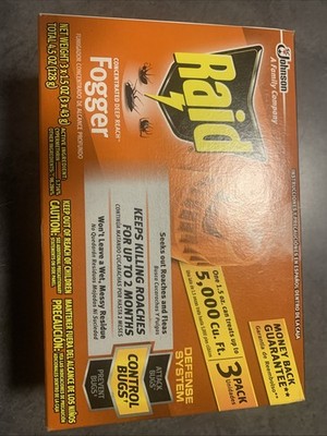 3 Raid Concentrated Deep Reach Dry Fogger Roaches Fleas  ** FREE SHIPPING **