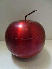 VINTAGE LEMAR ANODISED RED APPLE SHAPED ORNATE RETRO ICE BUCKET