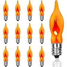C18 Flicker Flame Bulb, Flame Shaped Bulb Dances with a Flickering Orange Glo...