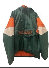 Miami Hurricanes Starter Hooded Pull Over Quarter Zip Size XL Vintage 90s